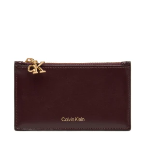 Etui na karty kredytowe Calvin Klein Ck Zip Cardcase 6Cc LV04F1076G Bordowy