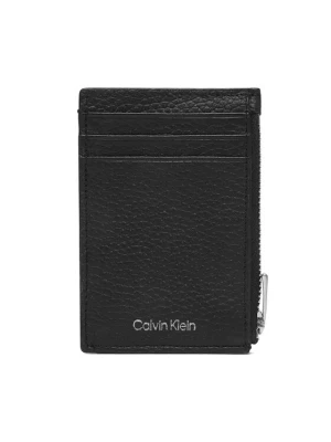 Etui na karty kredytowe Calvin Klein Foil Emboss N/S Zip Card Case LV04D1244G Czarny