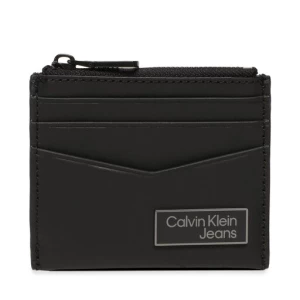 Etui na karty kredytowe Calvin Klein Jeans Logo Plaqueid Cardholder W/Zip K50K510130 Czarny