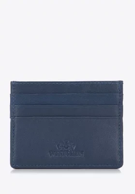 Etui na karty kredytowe skórzane klasyczne ciemnoniebieskie Wittchen