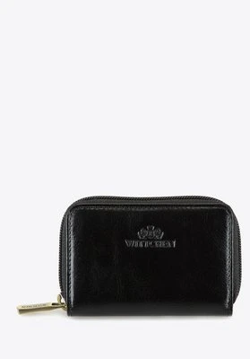 Etui na karty kredytowe skórzane na suwak czarne Wittchen