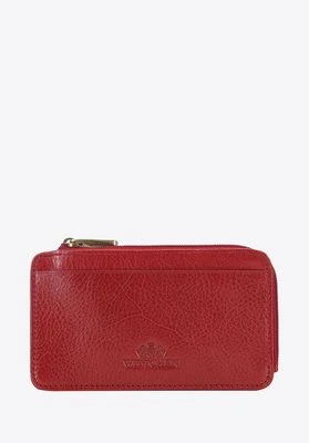Etui na karty kredytowe skórzane na zamek czerwone Wittchen