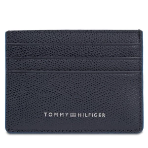 Etui na karty kredytowe Tommy Hilfiger Th Struc Leather Cc Holder AM0AM11606 Granatowy