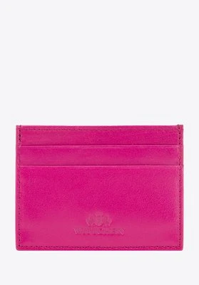 Etui na karty kredytowe z gładkiej skóry fuksja Wittchen