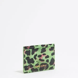 Etui na karty Leopard zielone BIMBA Y LOLA