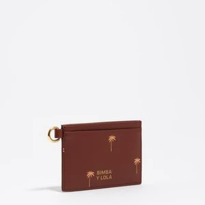 Etui na karty małe skóra Palms piaskowe BIMBA Y LOLA