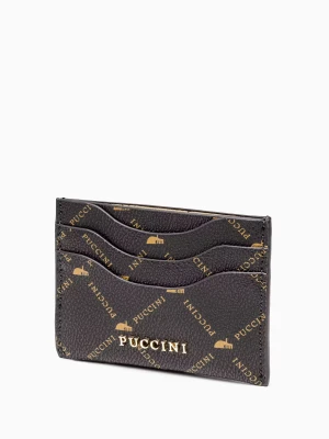 Etui na karty monogram brązowy Puccini