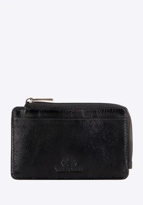 Etui na karty płatnicze ze skóry na zamek czarne Wittchen