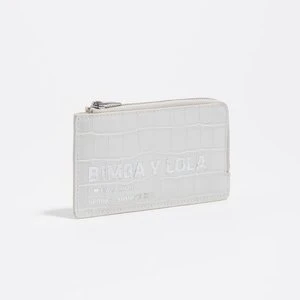 Etui na karty-portmonetka tłoczony wzór krokodyla białe BIMBA Y LOLA