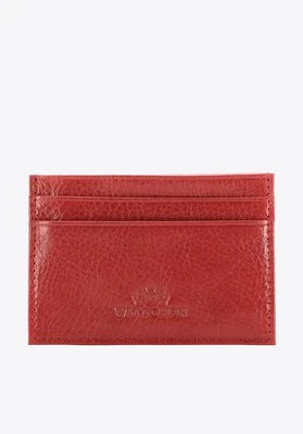 Etui na karty skórzane basic czerwone Wittchen