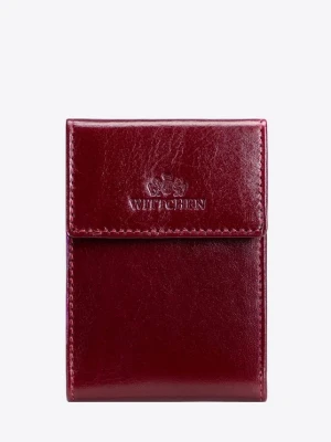 Etui na karty skórzane rozkładane bordowe Wittchen