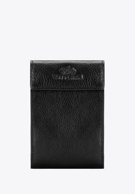 Etui na karty skórzane rozkładane czarne Wittchen