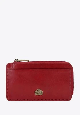 Etui na karty skórzane z herebm z zapięciem czerwone Wittchen