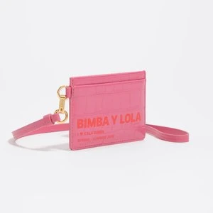 Etui na karty tłoczony wzór krokodyla ciemnoróżowe BIMBA Y LOLA