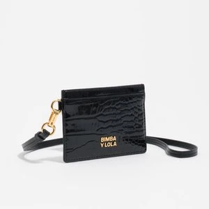 Etui na karty tłoczony wzór krokodyla czarne BIMBA Y LOLA