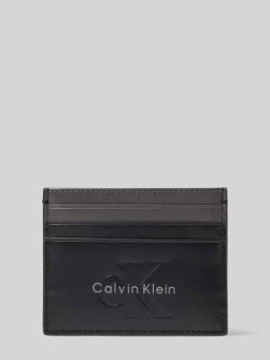 Etui na karty z naturalnej skóry bydlęcej Calvin Klein Czarny