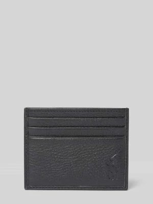 Etui na karty z naturalnej skóry bydlęcej Polo Ralph Lauren Czarny