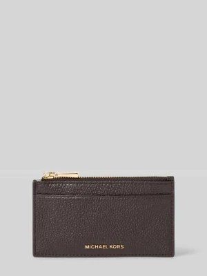 Etui na karty z naturalnej skóry Michael Kors Ciemnobrązowy