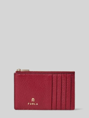 Etui na karty z naturalnej skóry model 'CAMELIA' Furla Bordowy