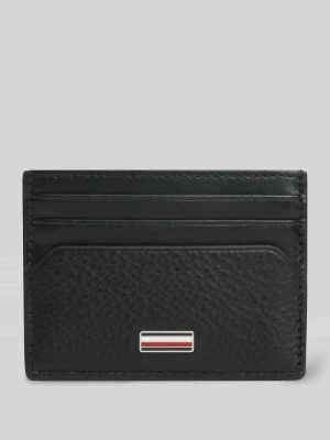 Etui na karty z naturalnej skóry Tommy Hilfiger Czarny