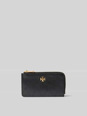 Etui na karty z naturalnej skóry Tory Burch Czarny
