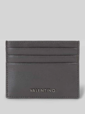 Etui na karty ze skóry bydlęcej nappa z przegródkami na karty VALENTINO BAGS Ciemnobrązowy