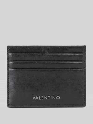 Etui na karty ze skóry bydlęcej nappa z przegródkami na karty VALENTINO BAGS Czarny