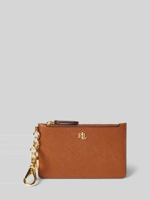 Etui na karty ze skóry bydlęcej z kółkiem na klucze i karabińczykiem Lauren Ralph Lauren