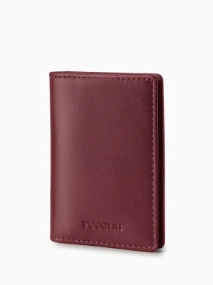 Etui na karty ze skóry naturalnej bordowe Puccini