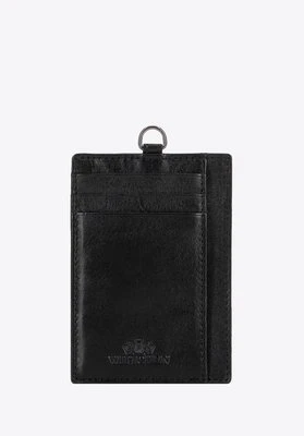 Etui na karty ze skóry naturalnej na pasku czarne Wittchen