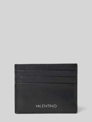 Etui na karty ze skóry naturalnej z aplikacją z logo VALENTINO BAGS