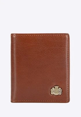 Etui na karty ze skóry z herbem bez zapięcia jasny brąz Wittchen