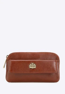 Etui na klucze skórzane z kieszenią jasny brąz Wittchen