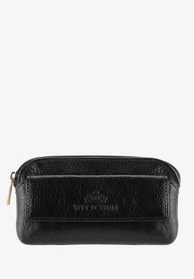 Etui na klucze skórzane z kieszonką czarne Wittchen