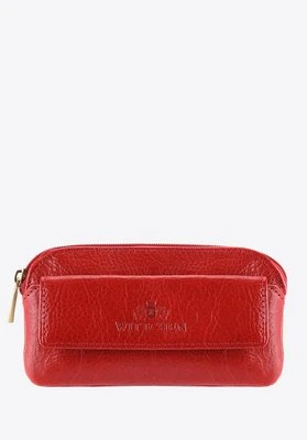 Etui na klucze skórzane z kieszonką czerwone Wittchen