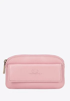 Etui na klucze skórzane z logo różowe Wittchen