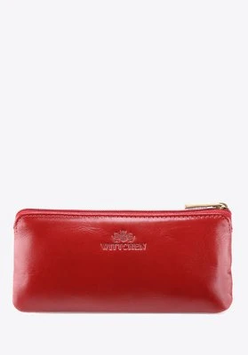 Etui na klucze skórzane z półotwartą kieszenią czerwone Wittchen