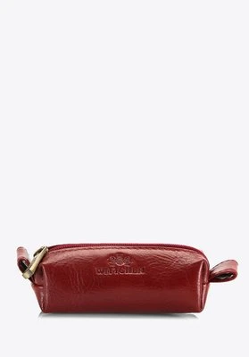 Etui na klucze skórzane z suwakiem czerwone Wittchen