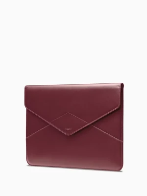 Etui na laptopa 13 cali ze skóry naturalnej bordowe Puccini