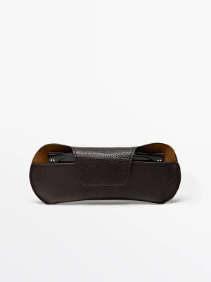 Etui Na Okulary Przeciwsłoneczne Ze Skóry Nappa - Brązowy - Massimo Dutti - Male