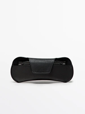 Etui Na Okulary Przeciwsłoneczne Ze Skóry Nappa - Czarny - Massimo Dutti - Male