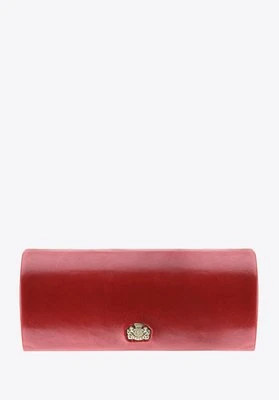 Etui na okulary skórzane gładkie czerwone Wittchen