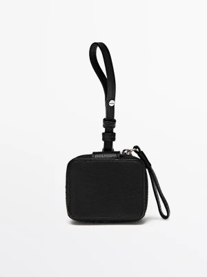 Etui Na Słuchawki Airpods Ze Skóry Nappa - Czarny - - Massimo Dutti - Mężczyzna