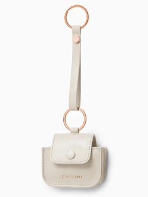 Etui na słuchawki skórzane beżowe Puccini