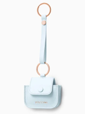 Etui na słuchawki skórzane niebieskie Puccini