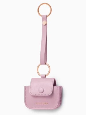 Etui na słuchawki skórzane różowe Puccini