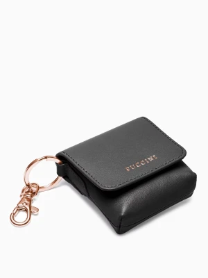 Etui na słuchawki ze skóry naturalnej czarne Puccini