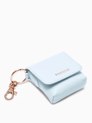 Etui na słuchawki ze skóry naturalnej niebieskie Puccini