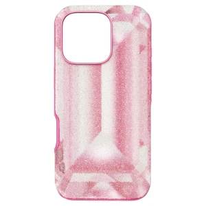 Etui na smartfona High, Nadrukowany motyw kryształu, iPhone® 16 Pro, Różowe Swarovski