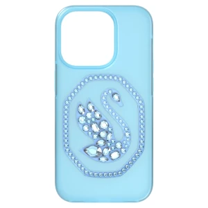 Etui na smartfona, Swan, iPhone® 14 Pro, Niebieskie Swarovski